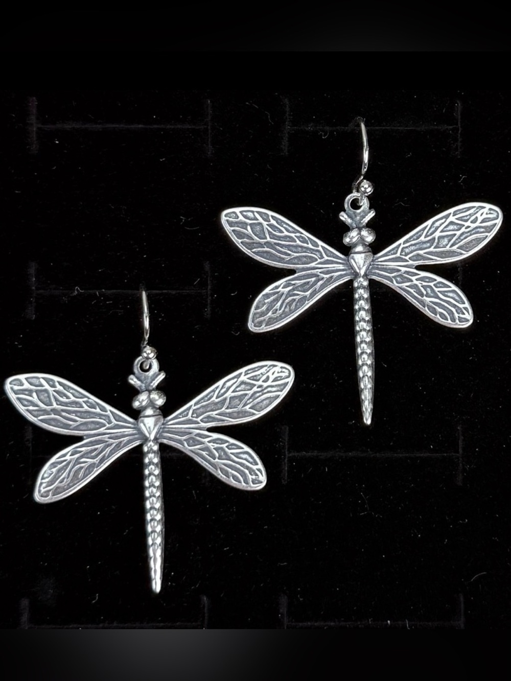 Silver Dragonfly Dangle Earrings - Silver Color